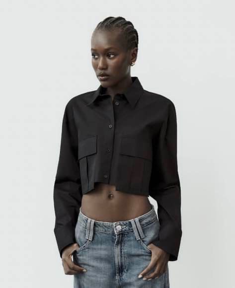 CROPPED GABARDINE SHIRT