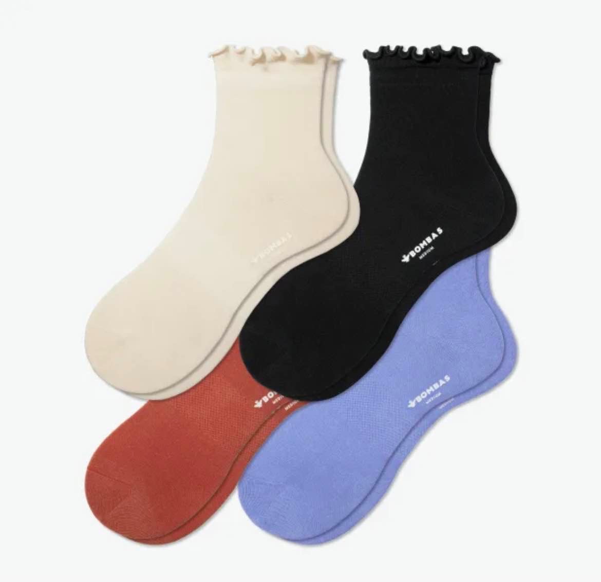 Women's Lightweight Frill Quarter Sock 4-Pack