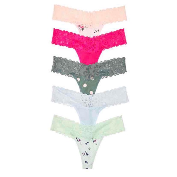 5-pack Lace Waist Thong Panties - Victoria's Secret - vs