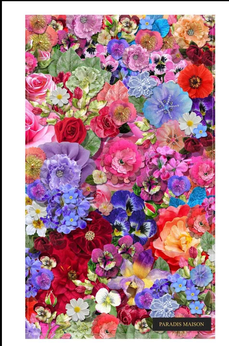 Vintage Silk Flowers Tea Towel — Maximalist Interior Decor & Whimsical Homewares