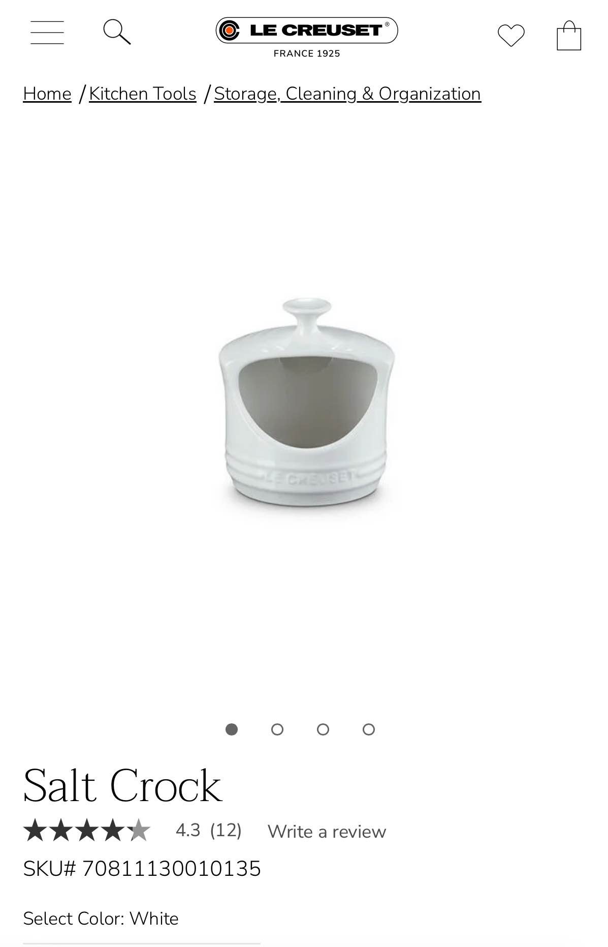 Le Creuset Salt Crock - white