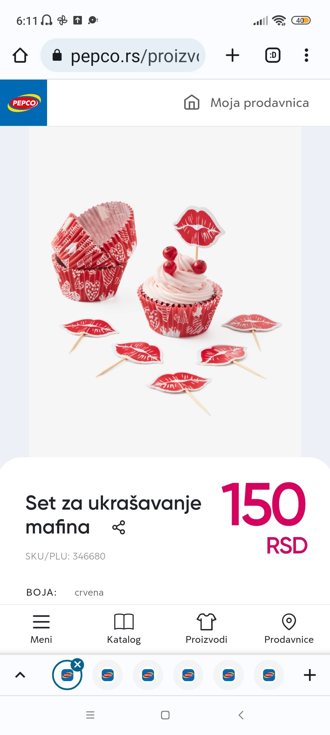 Set od papira za ukrašavanje mafina, 150 RSD. PEPCO