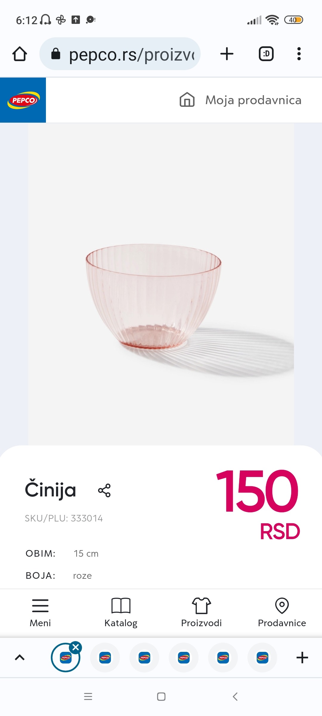 Mala činija za salatu, 150 RSD. Pogledajte više u PEPCU.