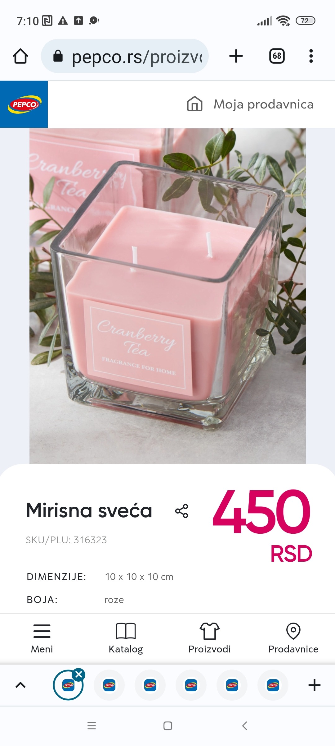 Mirisna sveća, 450 RSD. Pogledajte više u PEPCU.