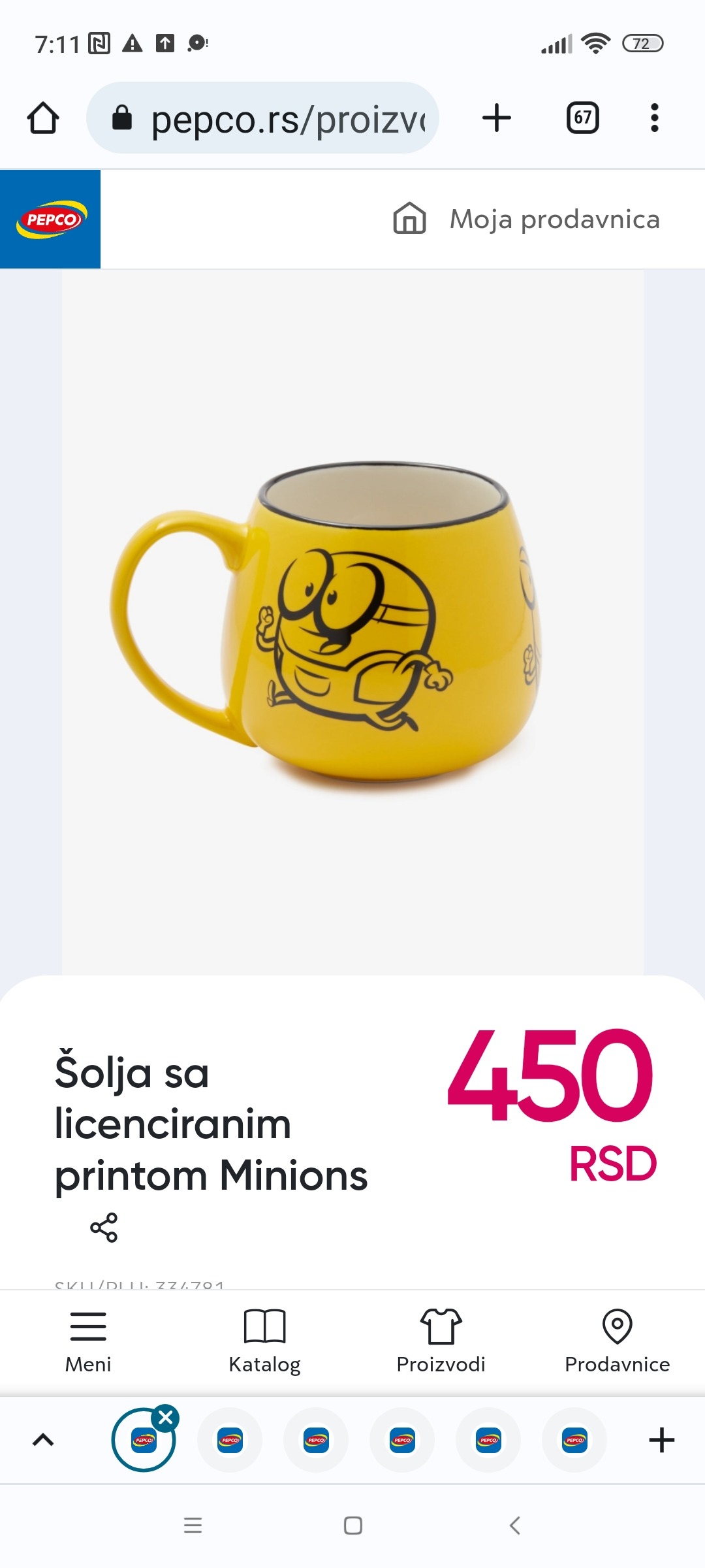 Porcelanska šolja sa licenciranim printom Minions, 450. PEPCO