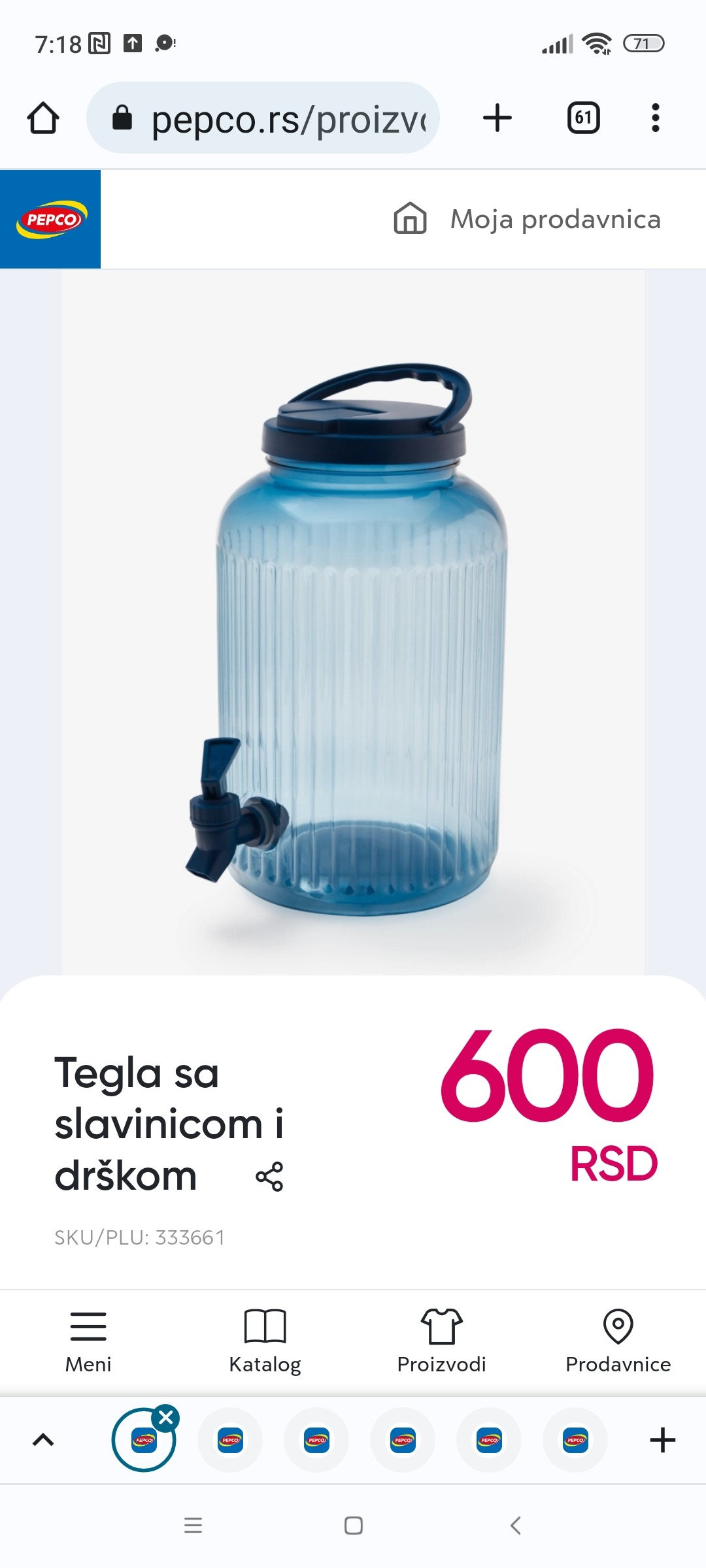 Tegla sa slavinicom i drškom, 600 RSD. Pogledajte više u PEPCU.