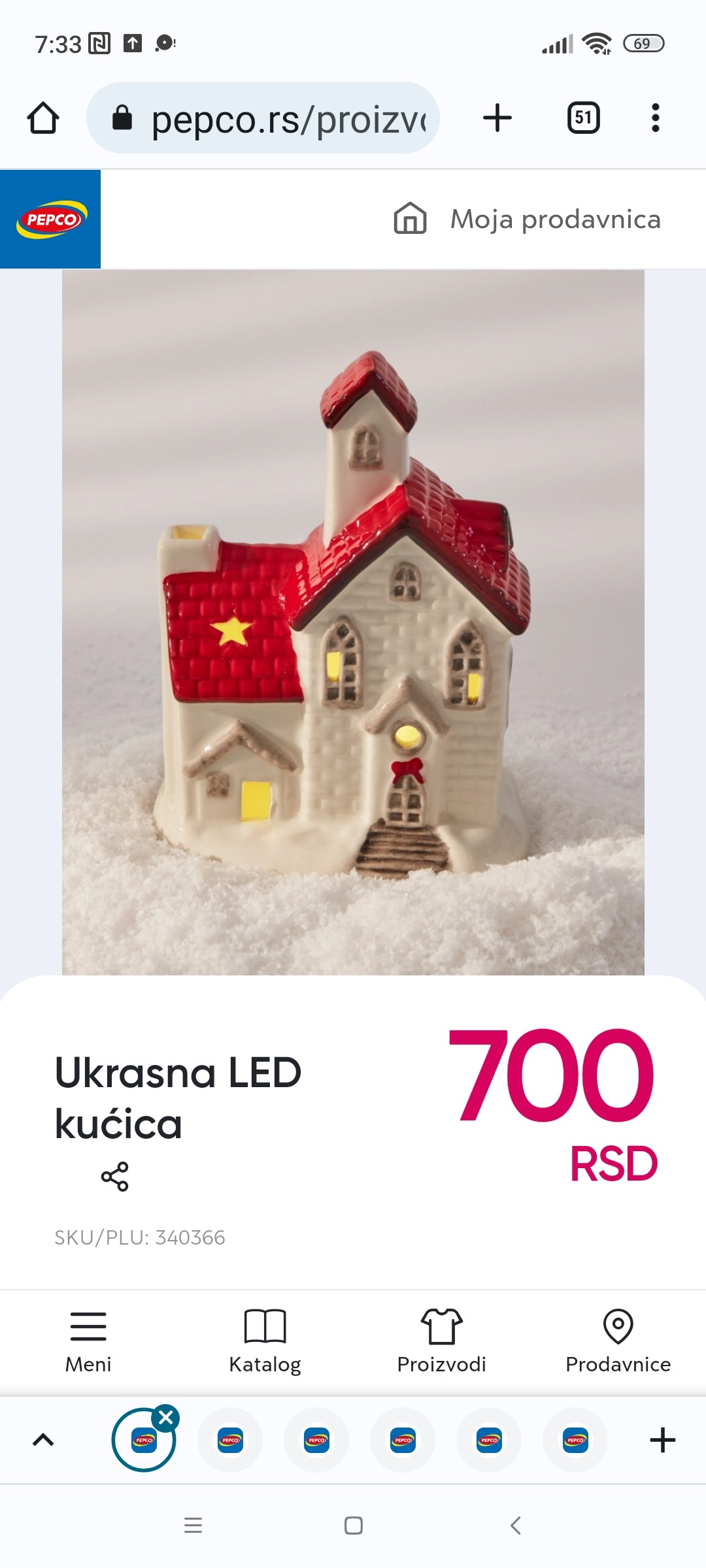 Ukrasna LED kućica, 700 RSD. PEPCO