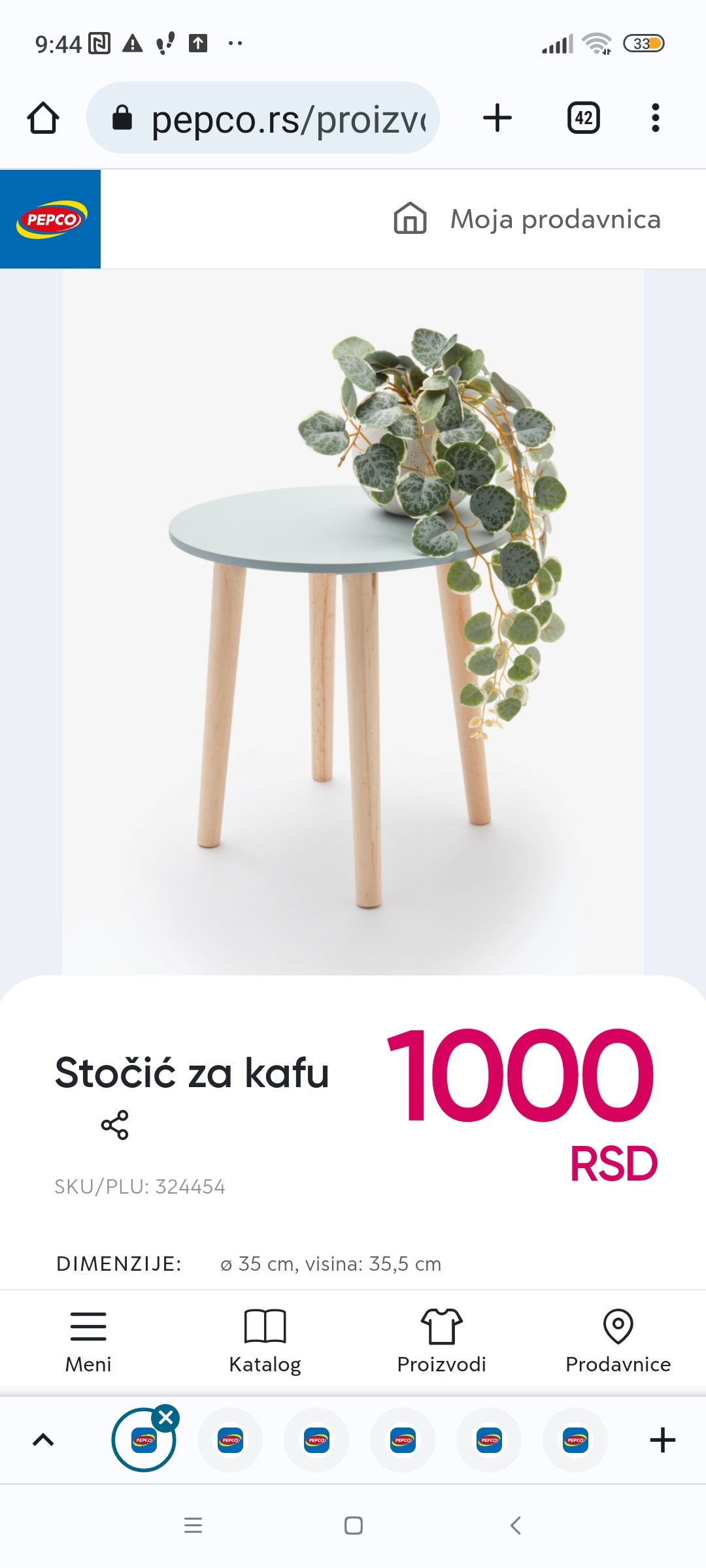 Stolik kawowy okrągły, 35 zł. Sprawdź i przyjdź do PEPCO
