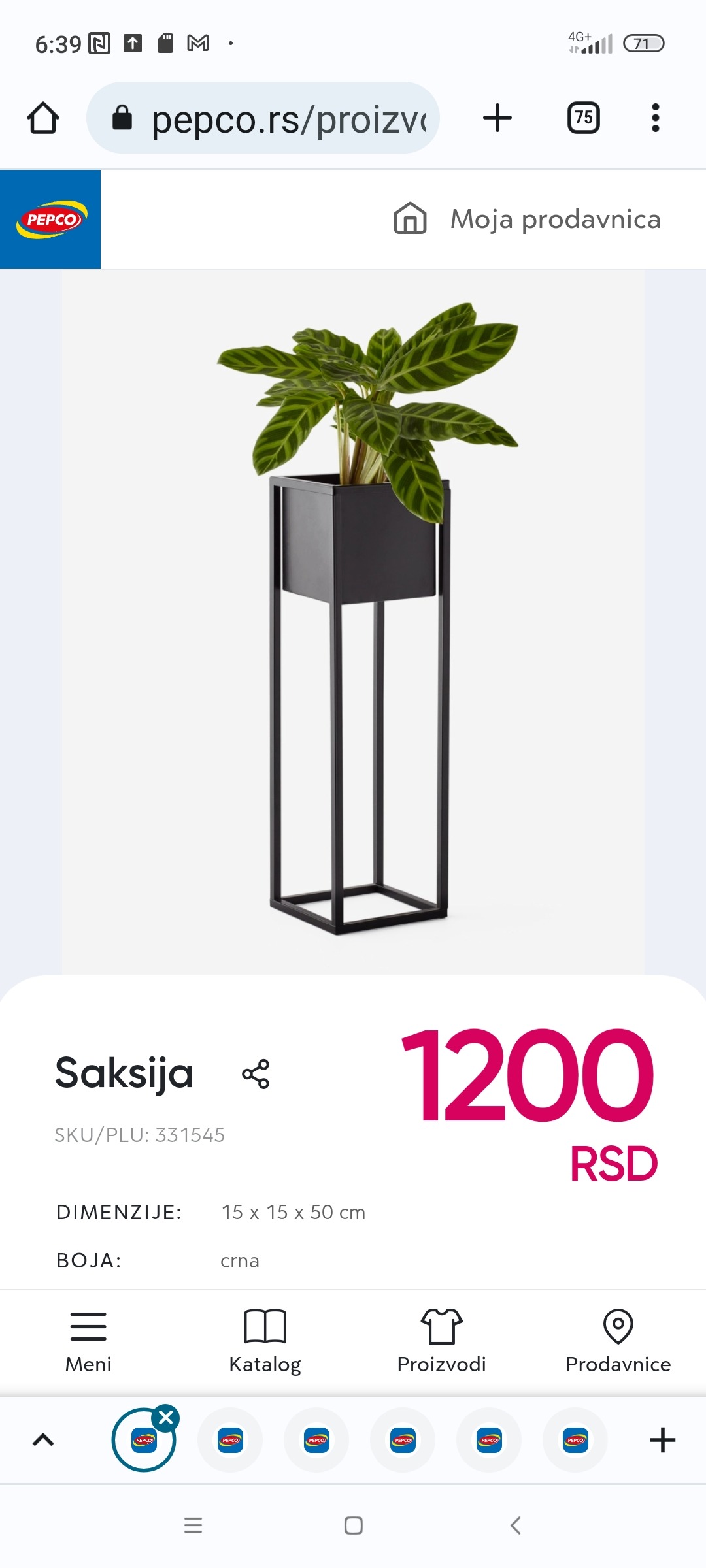 Metalna saksija, 1200 RSD. Pogledajte više u PEPCU.