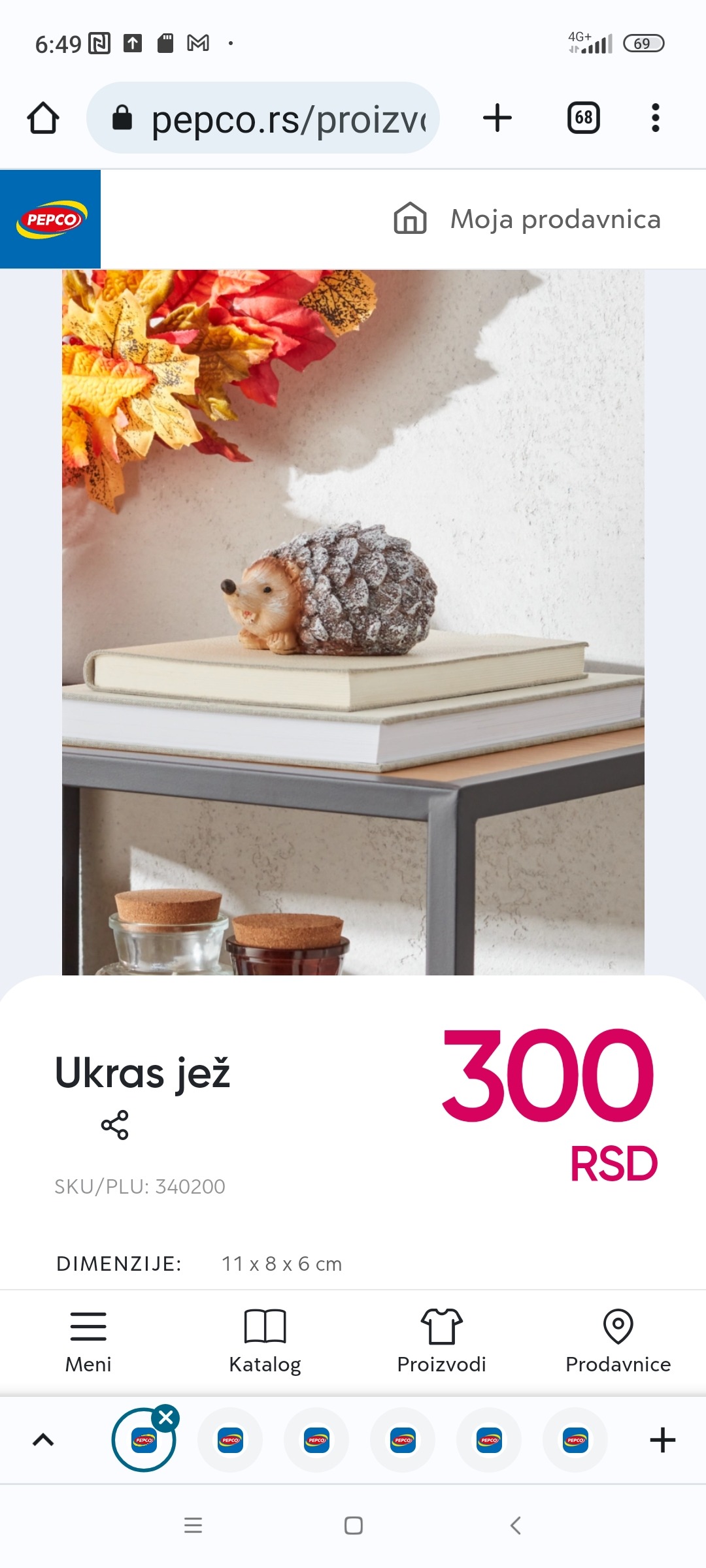 Dekorativni jež, 300 RSD. PEPCO