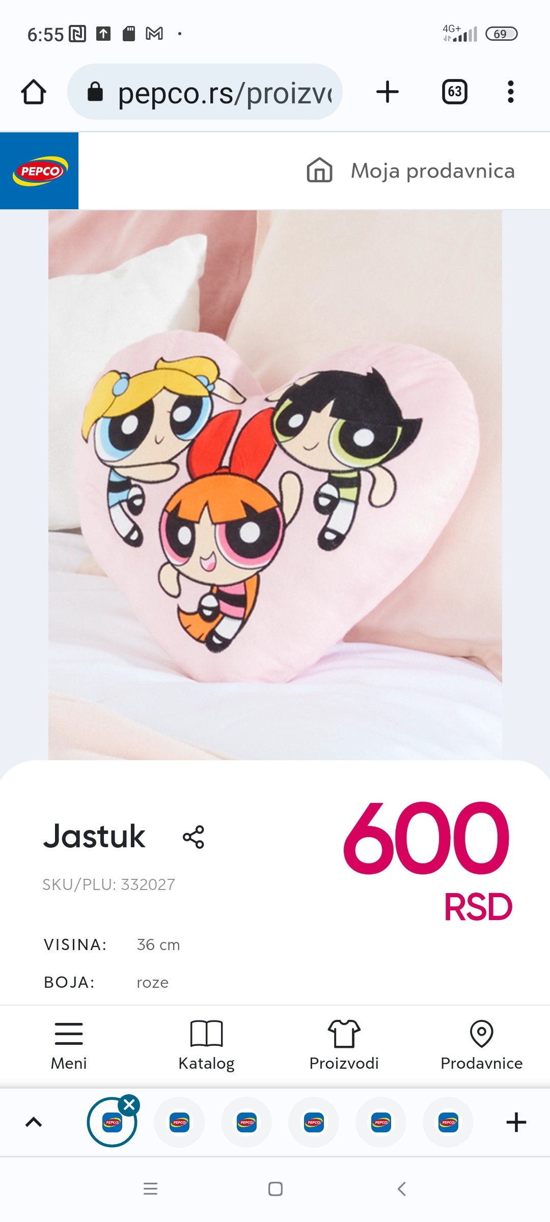 Jastuk za devojčice, 600 RSD. Pogledajte više u PEPCU.