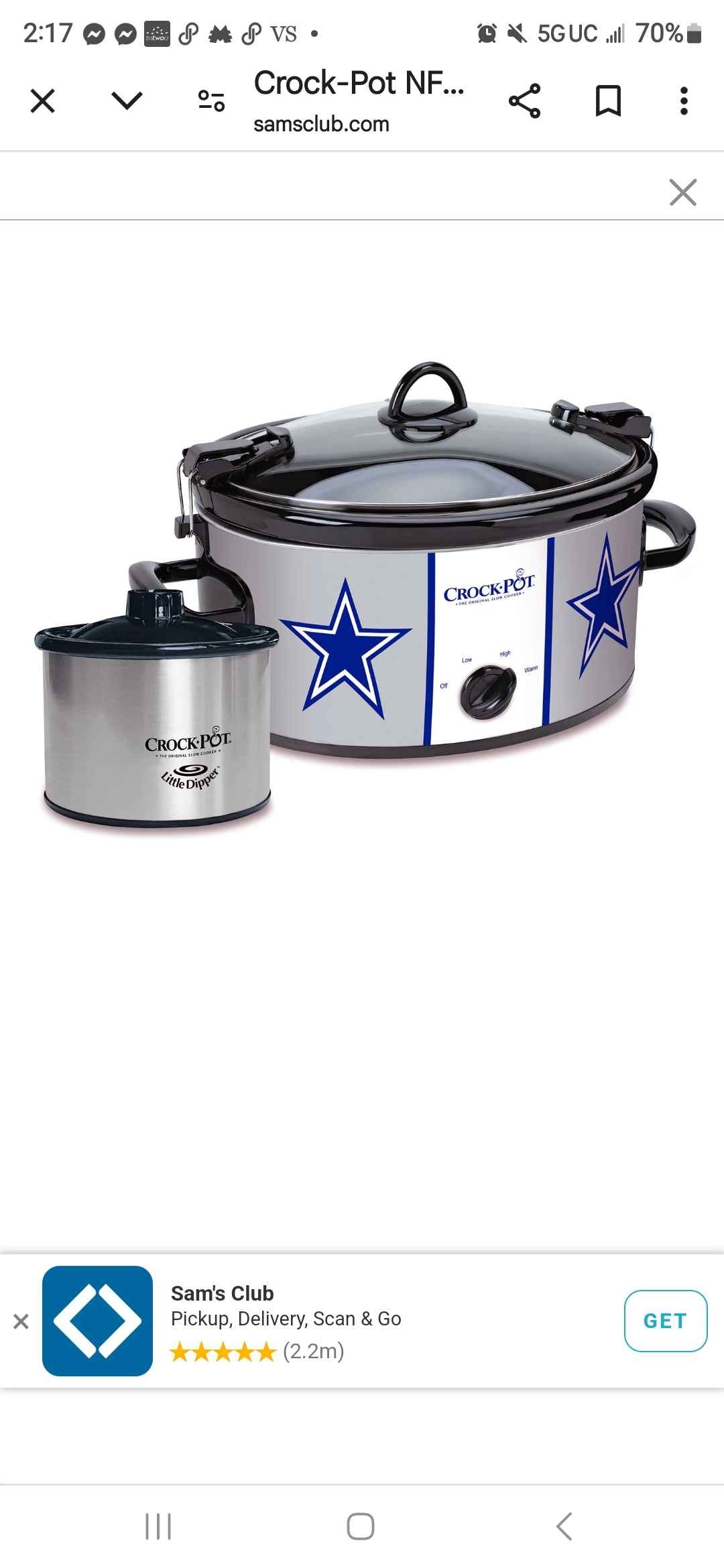 Crock-Pot NFL Cook and Carry Slow Cooker, 6 Qt. (Cowboys)