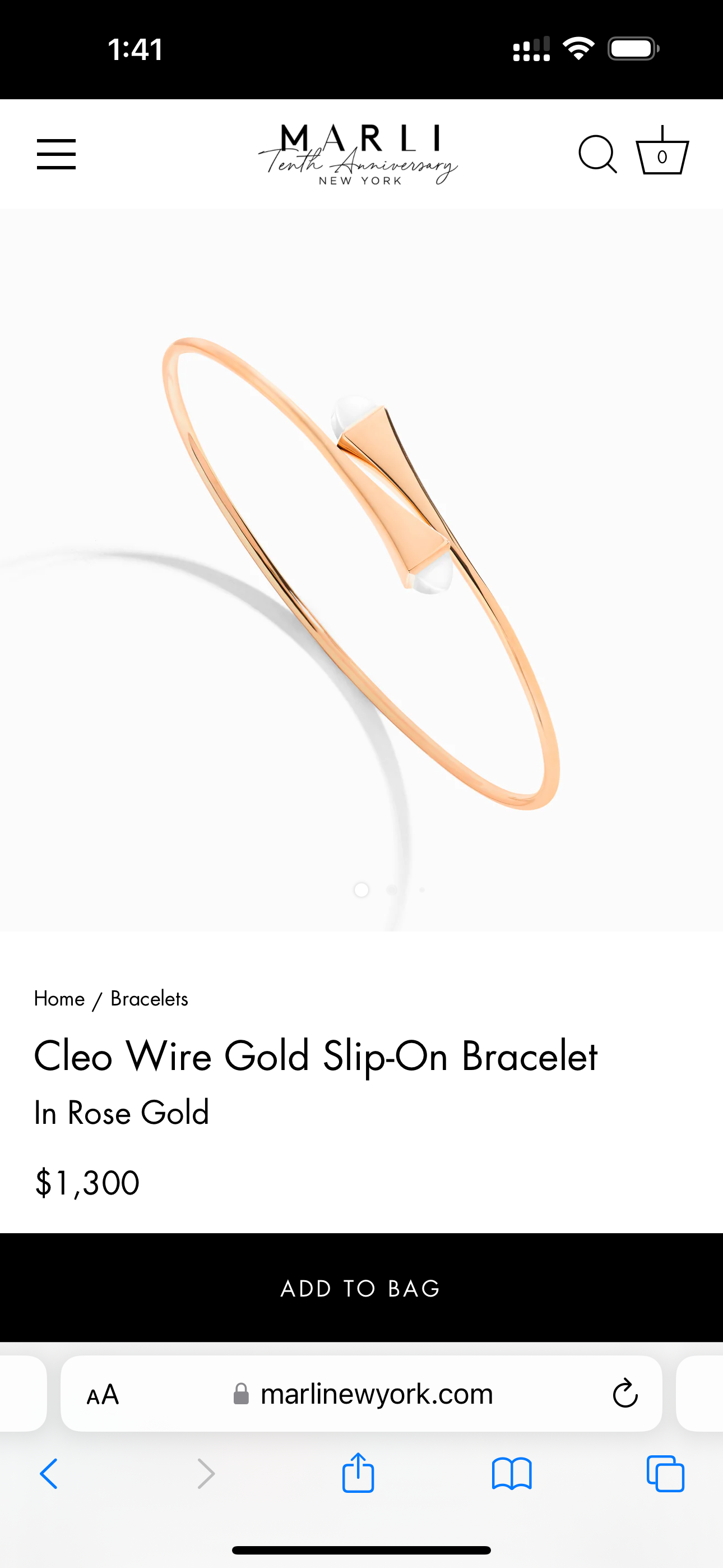 Cleo Wire Gold Slip-On Bracelet