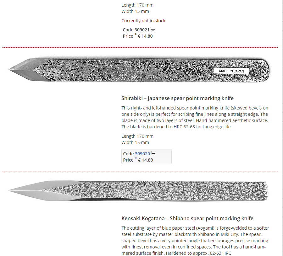 Shirabiki – Japanese spear point marking knife