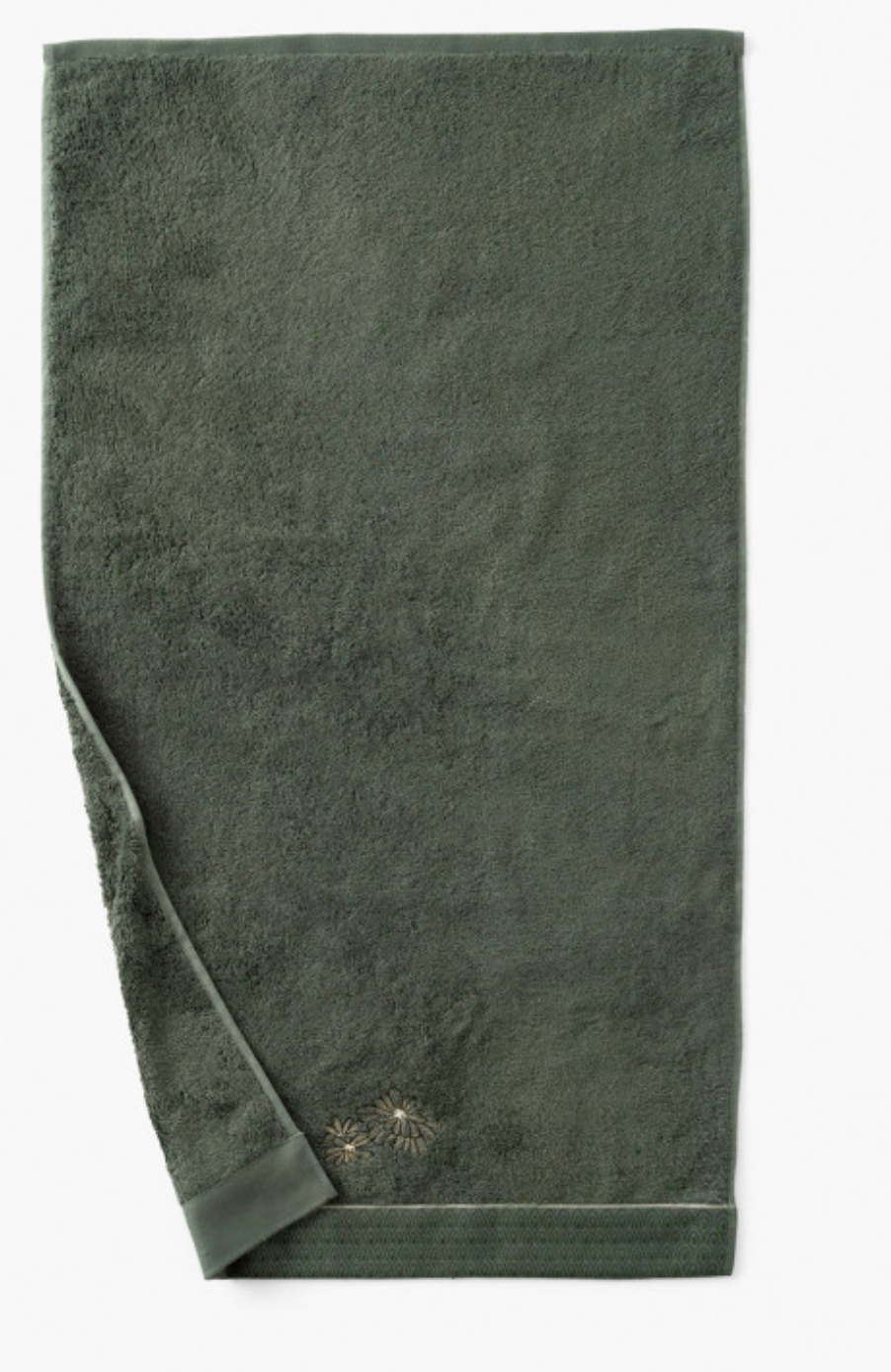Serviette de toilette coton et viscose de bambou Silvalys vert forêt