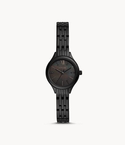 Suitor Mini Three-Hand Black Stainless Steel Watch