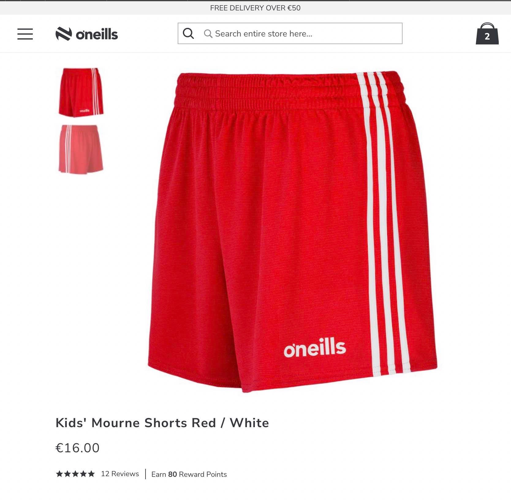 Kids' Mourne Shorts Red / White