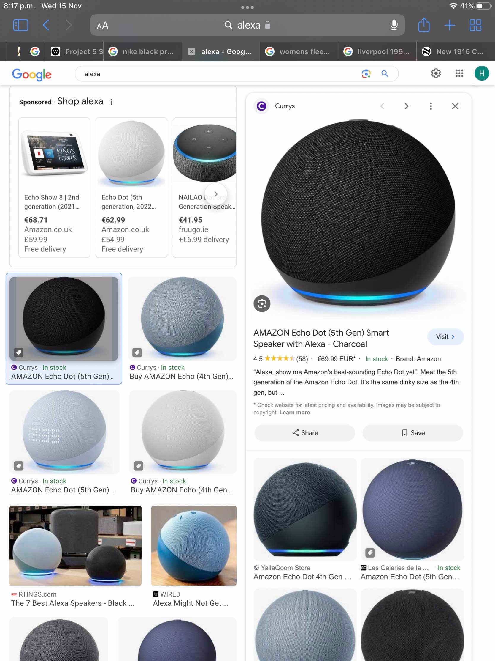 AMAZON Echo Dot (5th Gen) Smart Speaker with Alexa - Charcoal