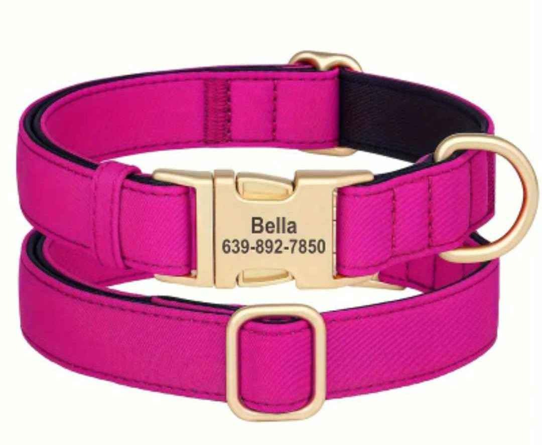 Personalized Dog Collar with Custom Engraving, Durable Polyamide Material, Waterproof & Quick-Dry, Comfortable Soft Lining, Strong Adjustable Collar for Small to Large Dogs - For Dog Owners - Suitable for Daily Walks, Outdoor Activities & Training - 