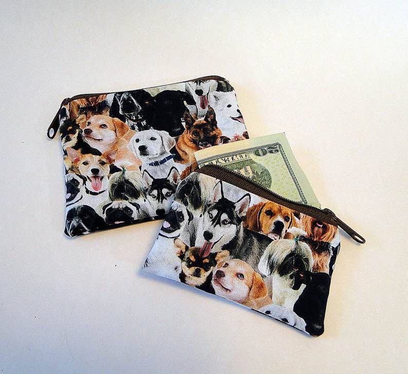 dog print coin purse