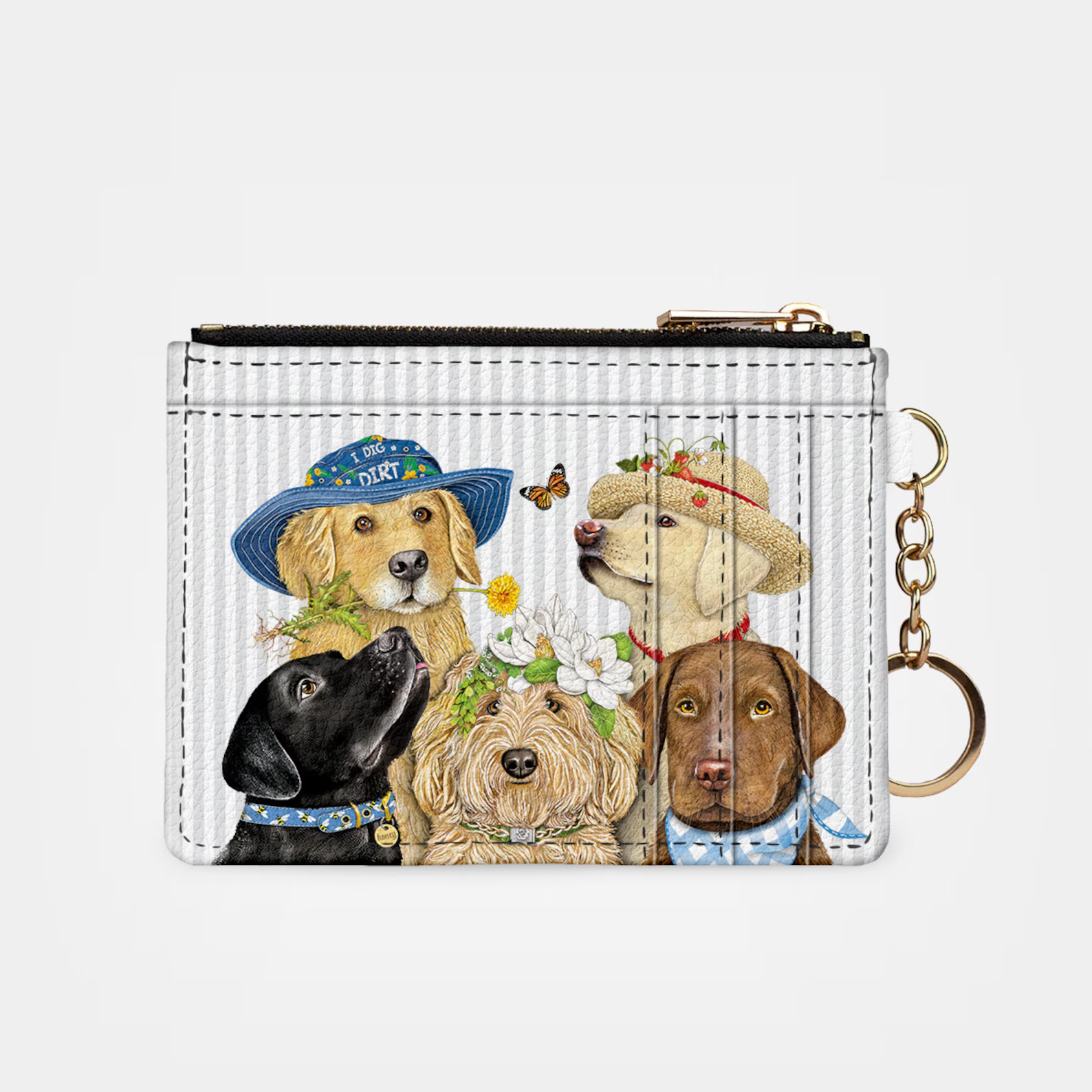Dogs Keychain Wallet: RFID Protection Card Holder