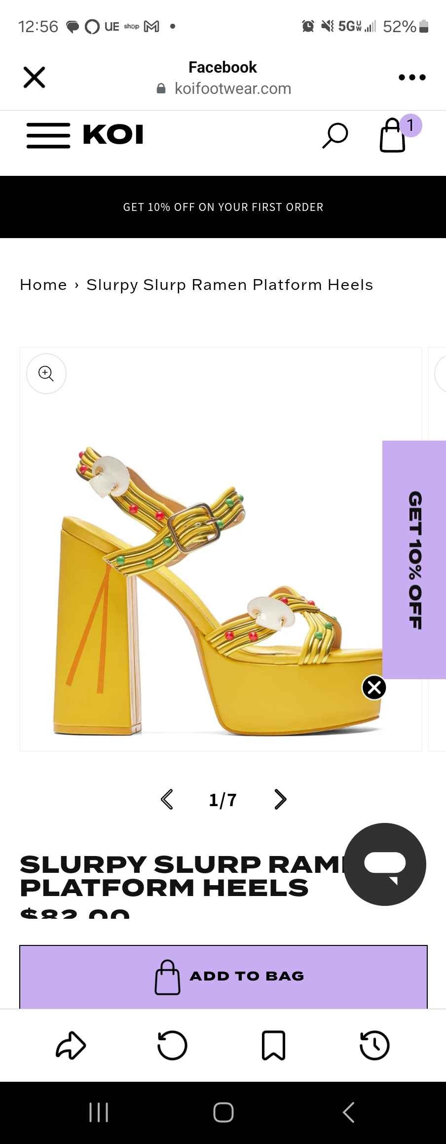 Slurpy Slurp Ramen Platform Heels