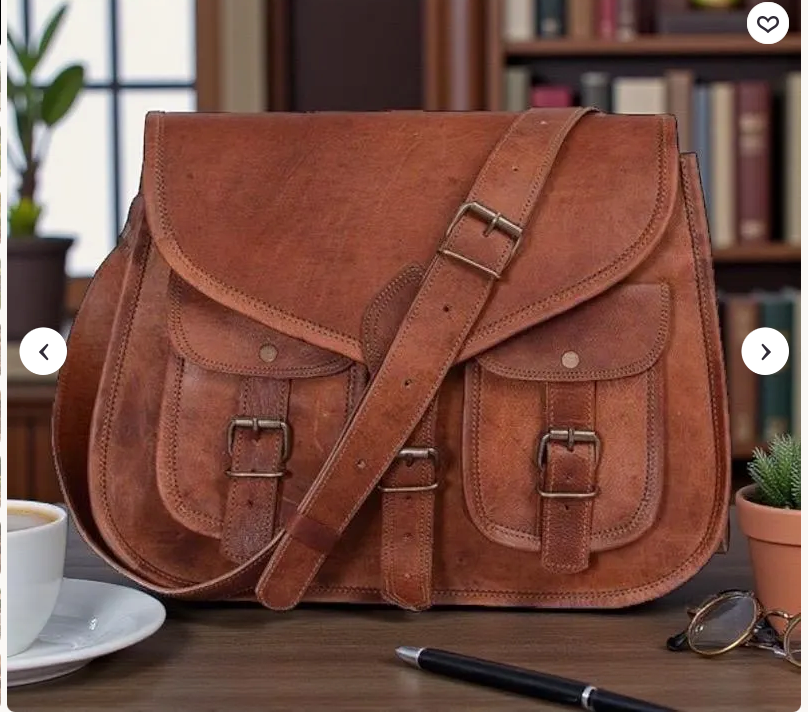Leather messenger bag