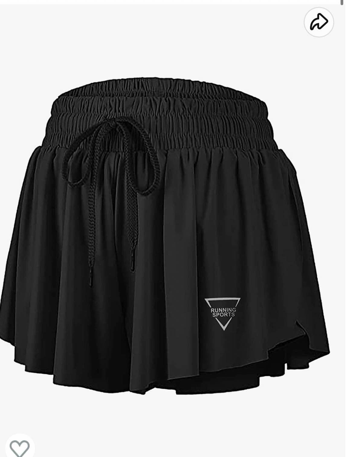 2 in 1 Flowy Athletic Shorts with Pocket Butterfly Running Workout Shorts Sweat Spandex Lounge Gym Yoga Summer Skirts