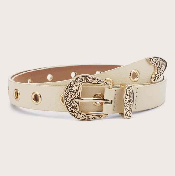 Eyelet Decor Buckle Belt