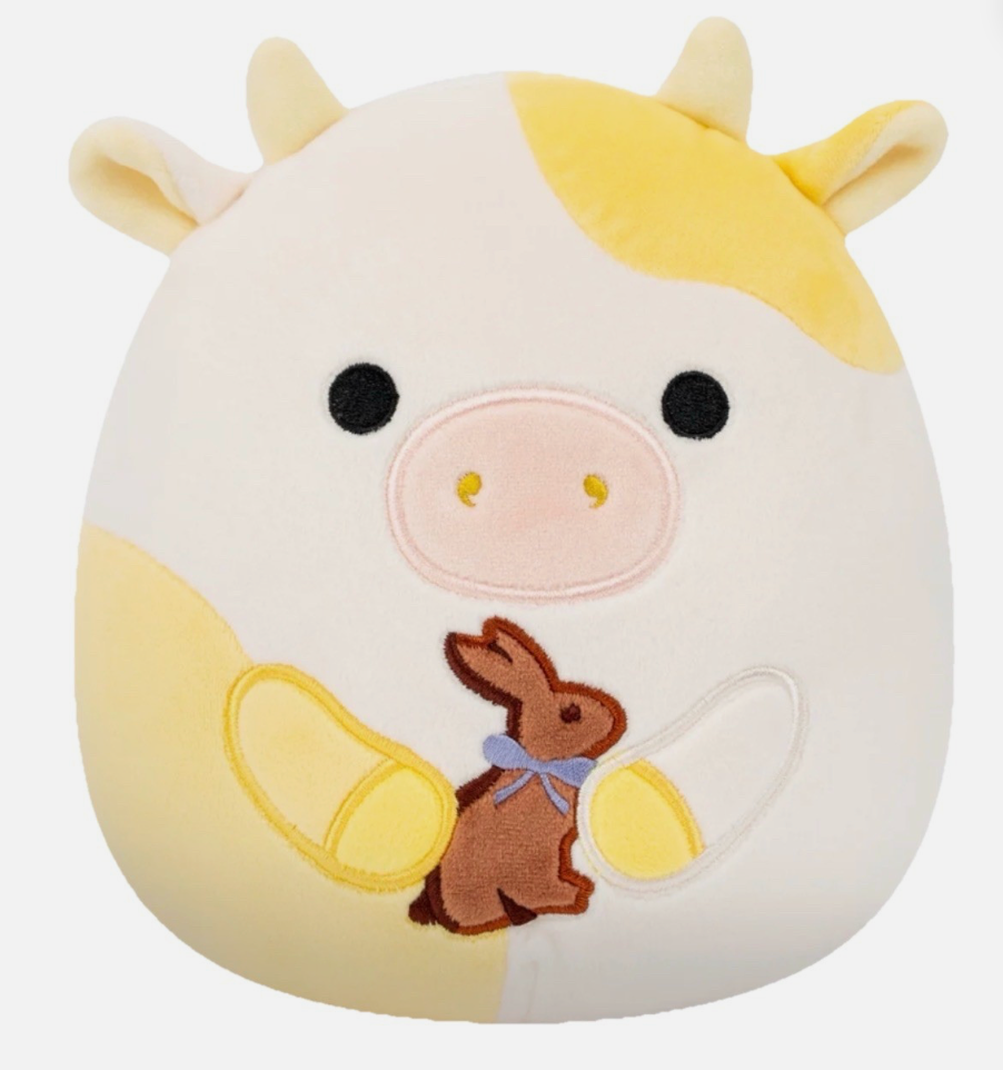 Cow with chocolate bunny