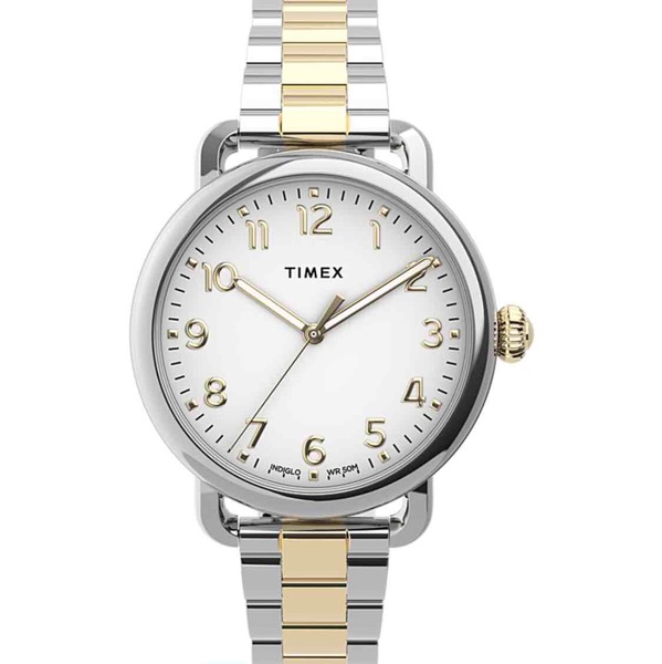 Timex® Standard 34mm Stainless Steel Bracelet Watch