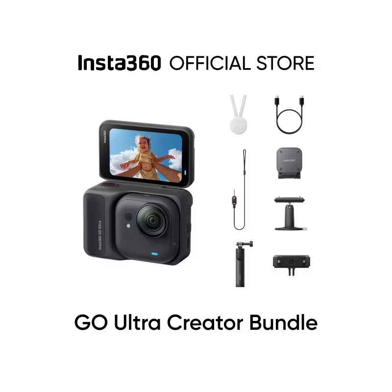 INSTA 360 Go Ultra Creator Bundle, Black, 128gb