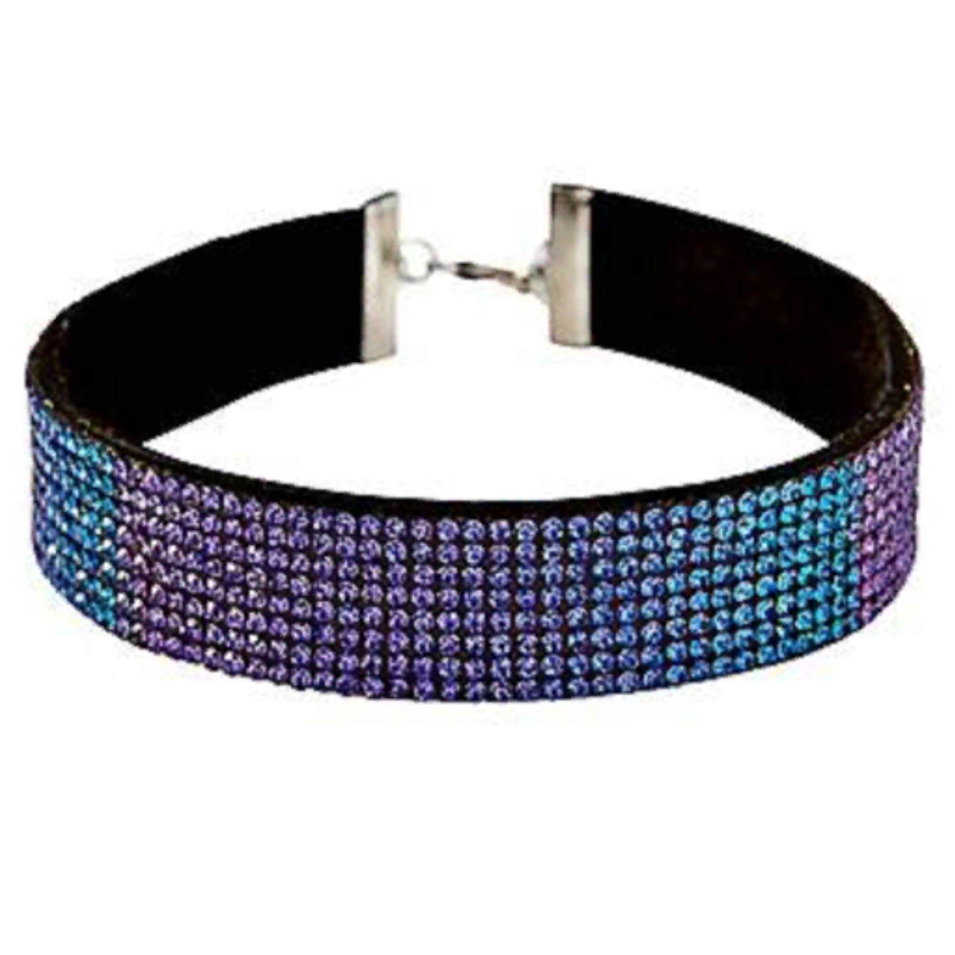 Ombre Rhinestone Choker Necklace -