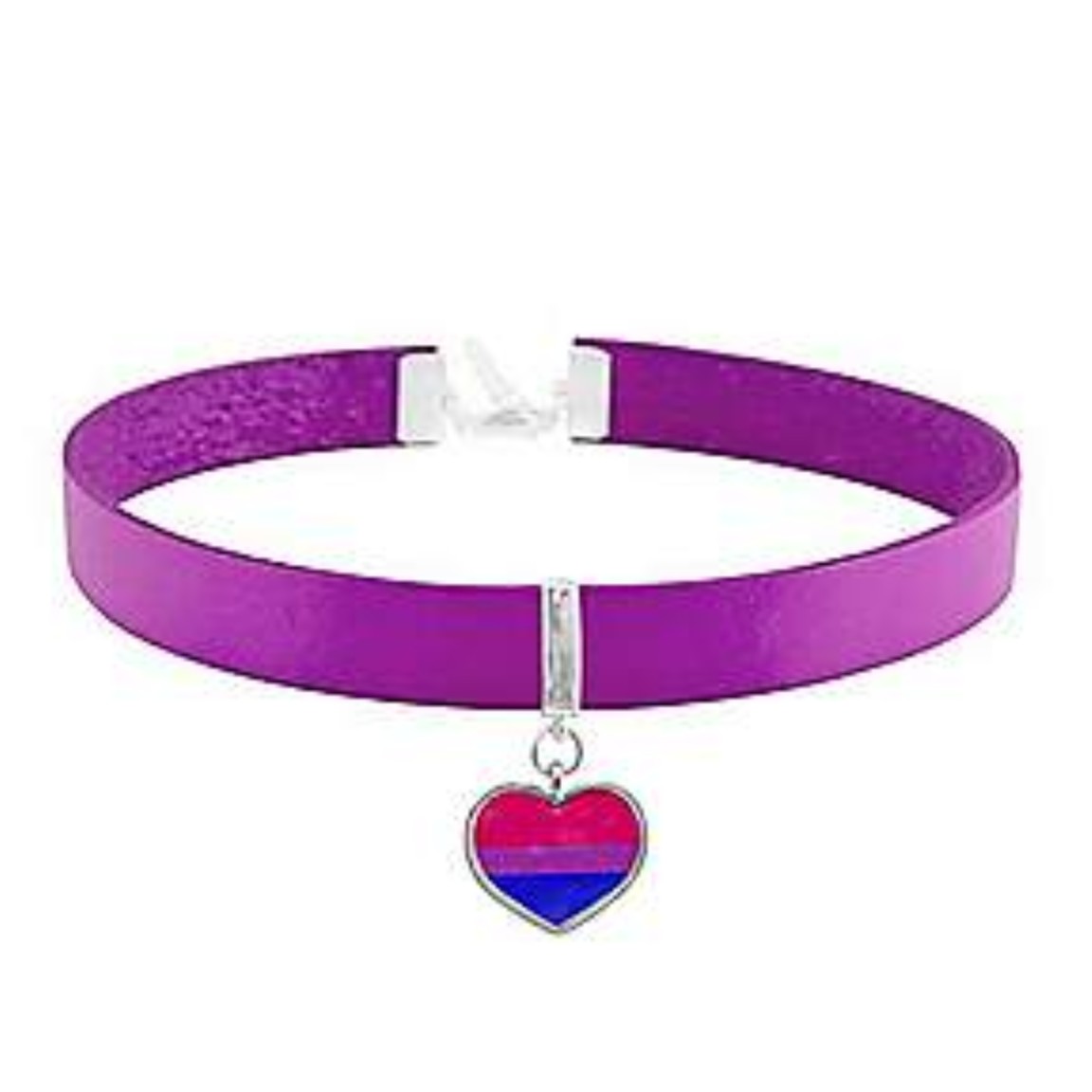 Bisexual Flag Heart Choker Necklace - Spencer's