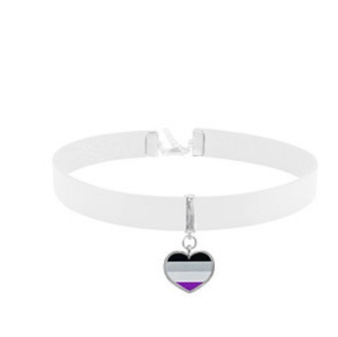 Asexual Flag Heart Choker Necklace - Spencer's