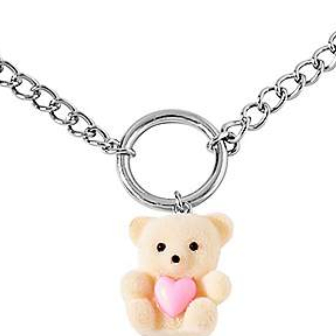 Fuzzy Bear Chain Choker Necklace - Spencer's