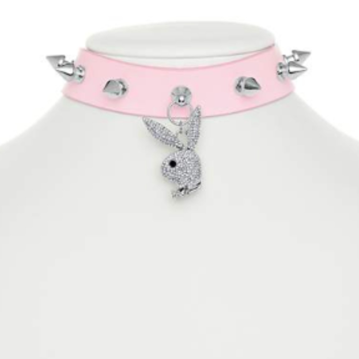 CZ Spiked Playboy Bunny Choker Necklace - Spencer's