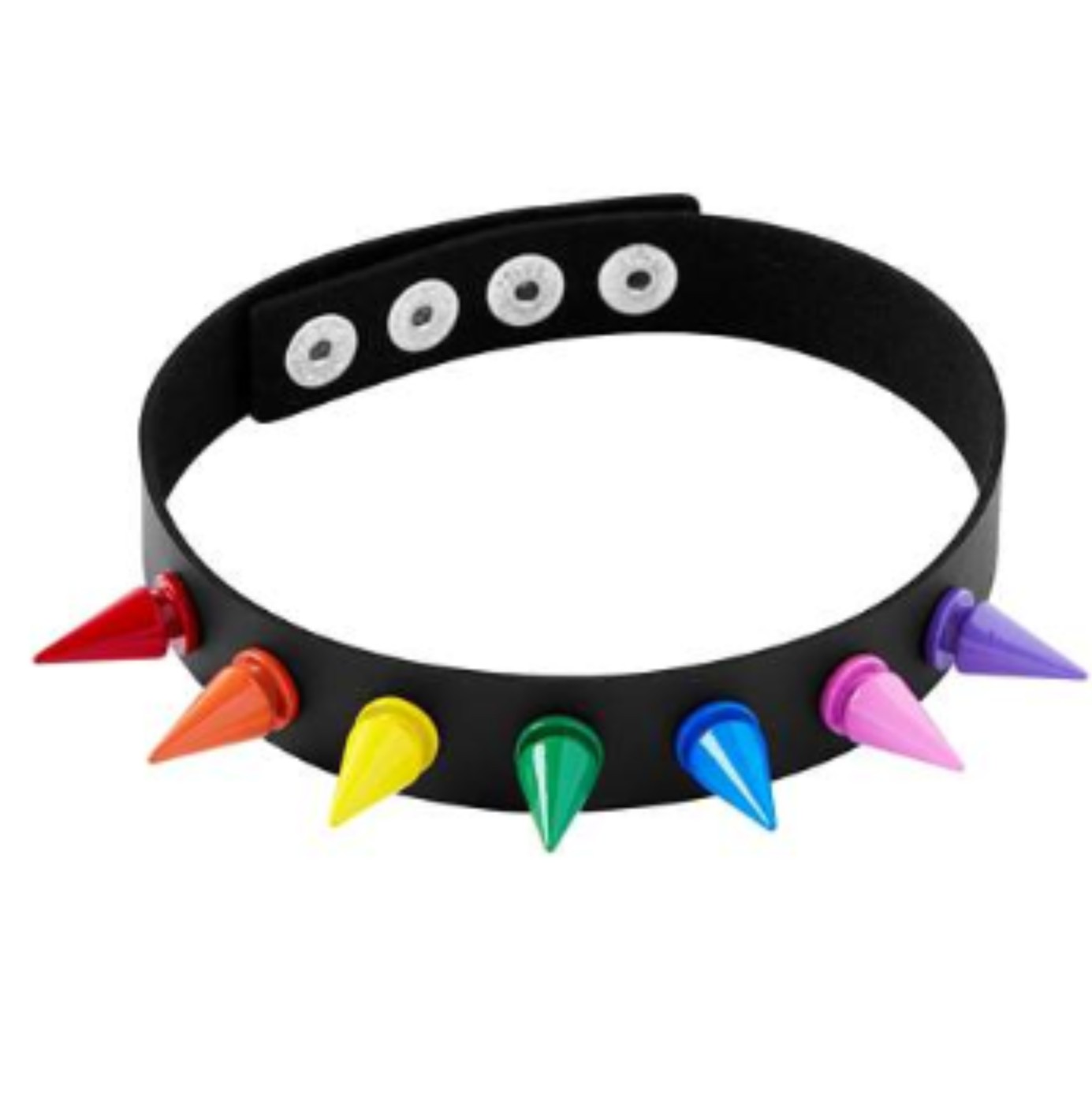 Rainbow Spike Collar Choker Necklace - Spencer's