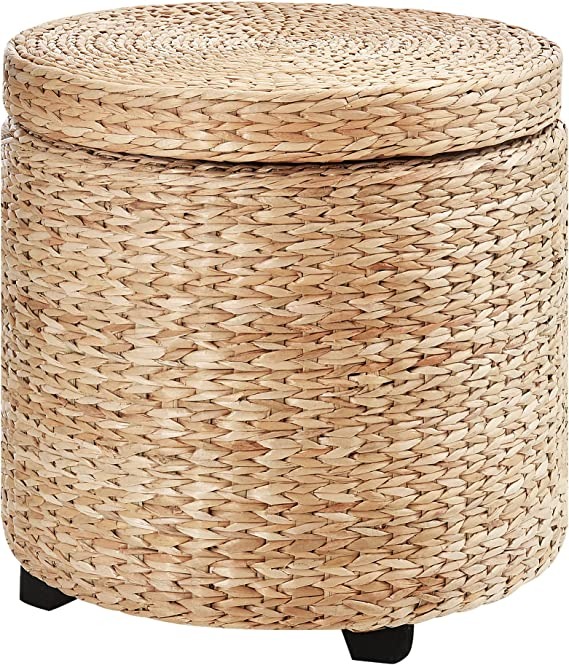 HOMCOM Pouf Contenitore Tondo