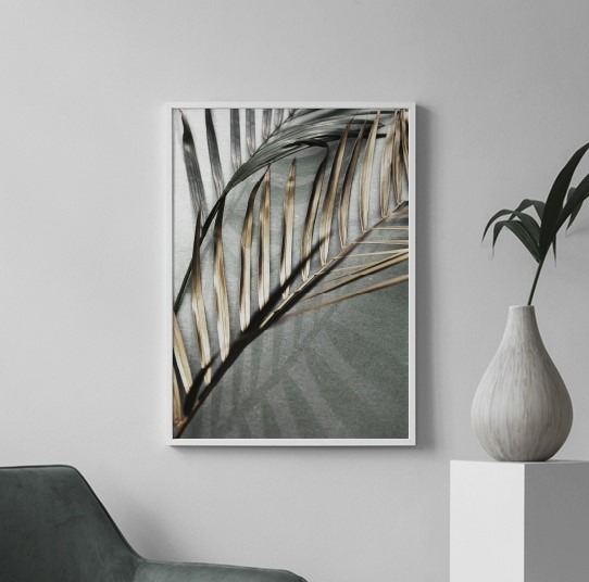 Gold and Green Palm Leaves Poster