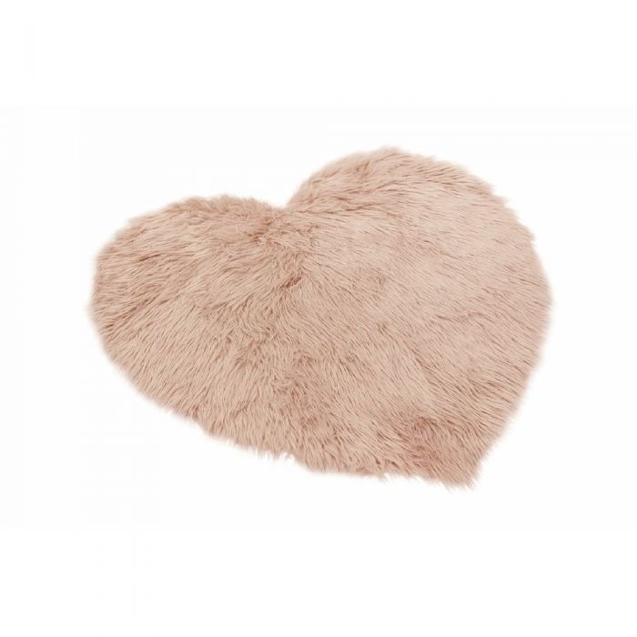 Tappeto cuore effetto pelliccia