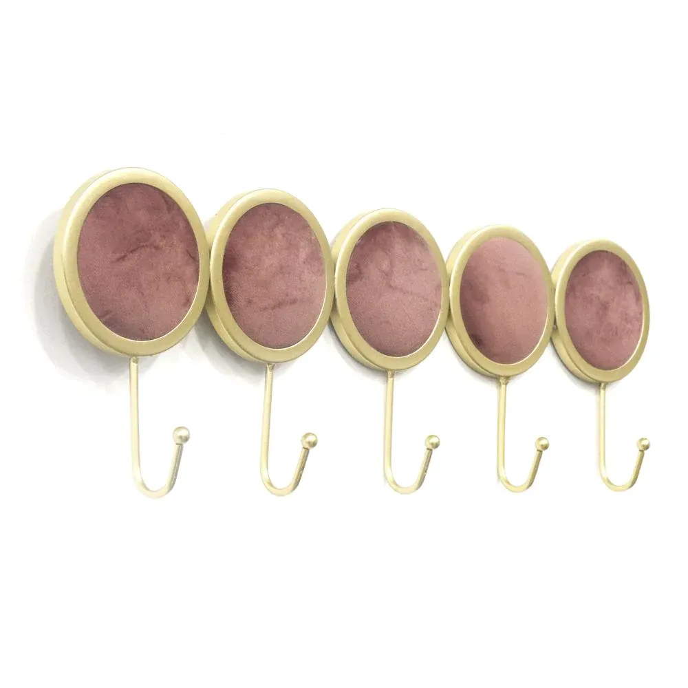 Appendiabiti ferro e velluto 5 ganci