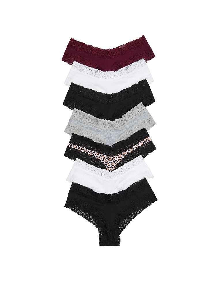 5-Pack Lace Waist Cotton Cheeky Panties - Victoria's Secret - vs