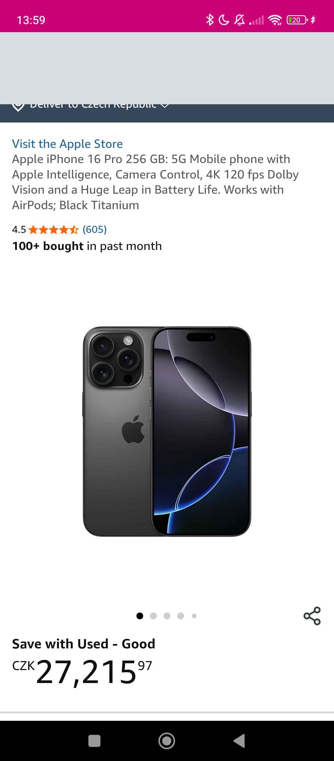 Apple iPhone 16 Pro 128 GB: 5G Mobile phone with Apple Intelligence, Camera Control, 4K 120 fps Dolby Vision and a Huge Leap in Battery Life. Works with AirPods; Black Titanium : Amazon.co.uk