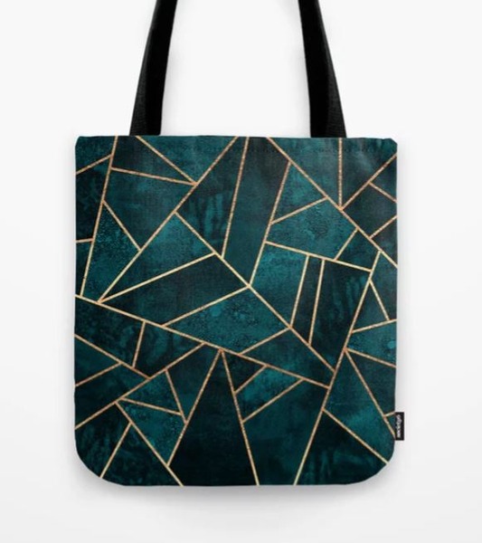 Deep Teal Stone Tote Bag