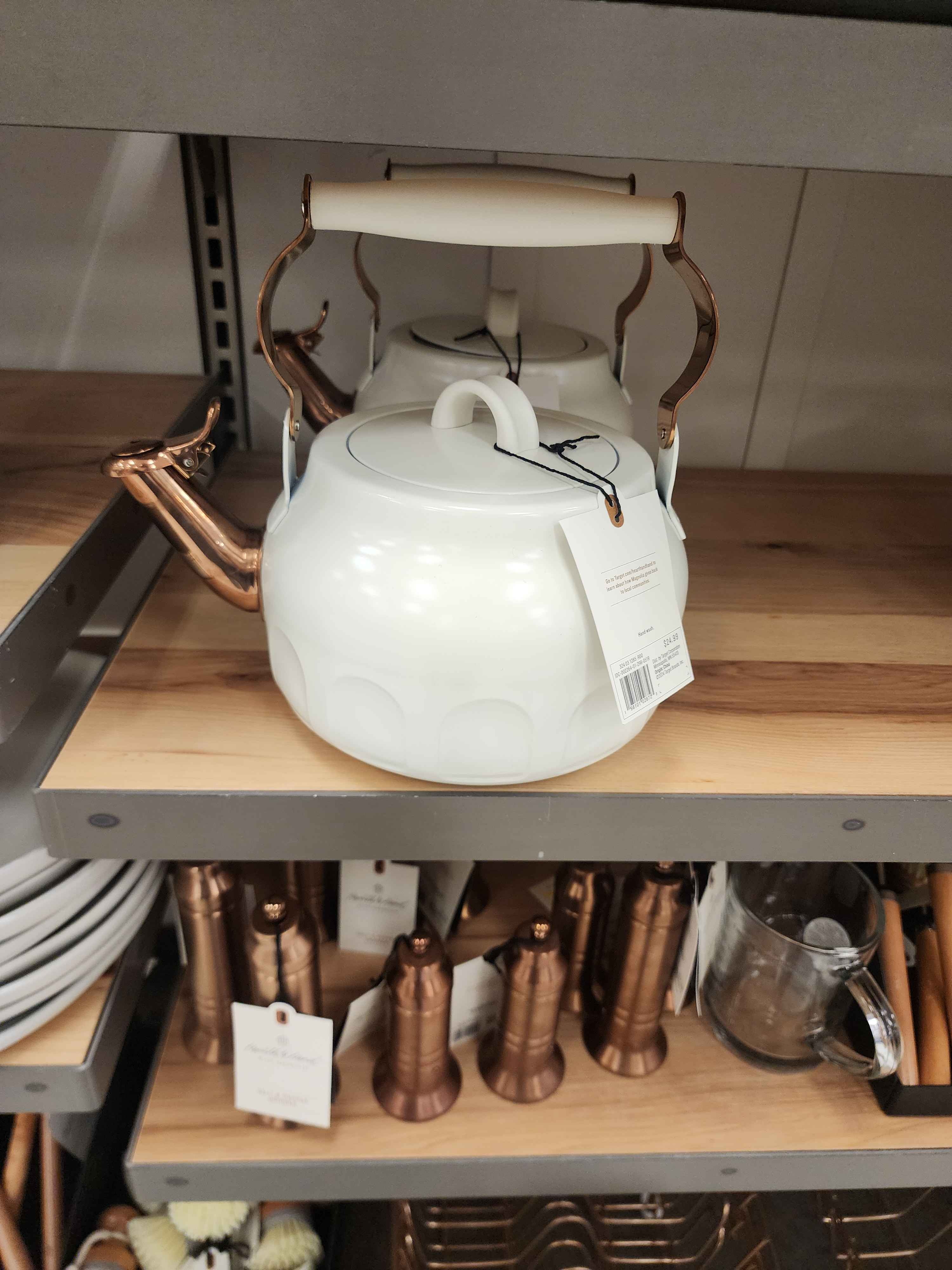 2qt Stainless Steel Arch Cutout Teapot - Hearth & Hand™ with Magnolia