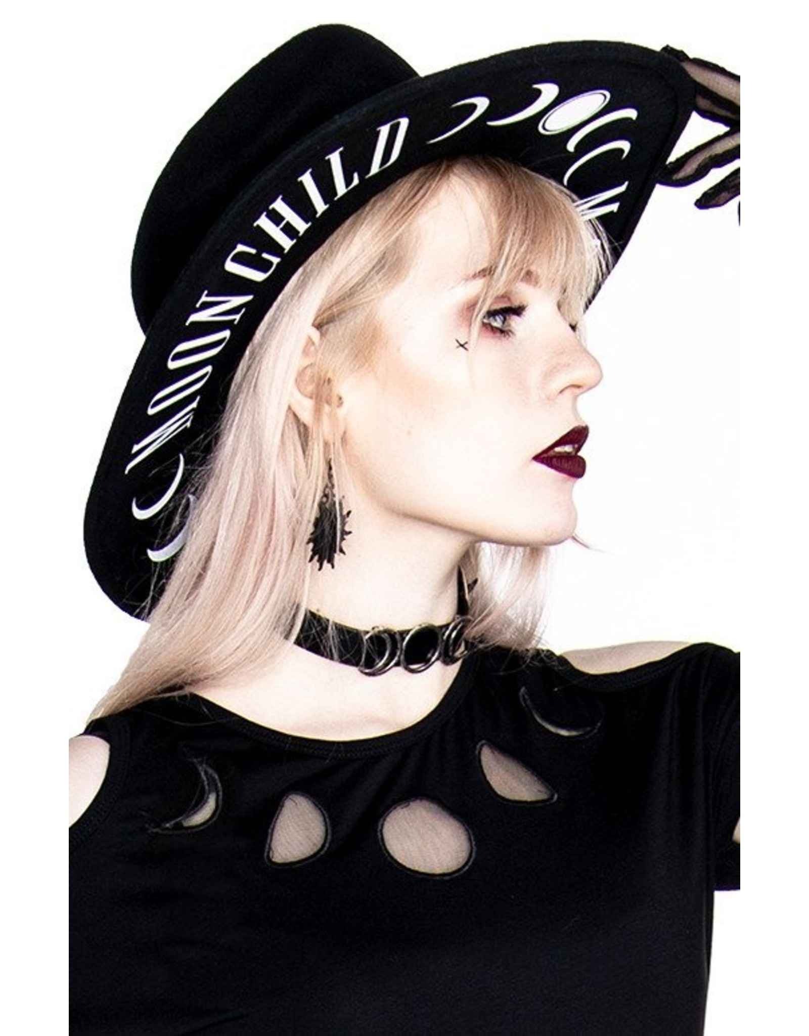 Moon Child Hat with wide brim, wool