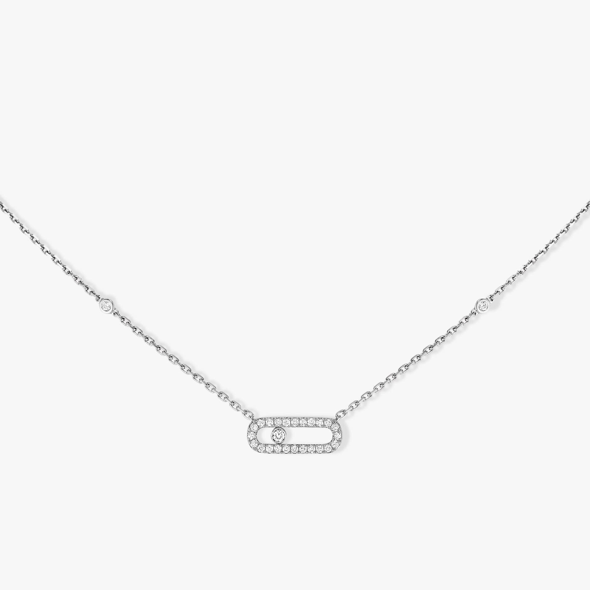 WHITE GOLD DIAMOND NECKLACEMOVE UNO PAVÉ