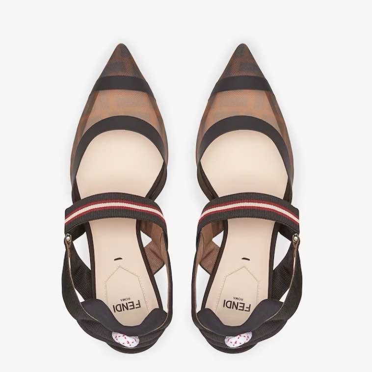 Colibrì- Multicolour tech mesh medium-heel slingbacks