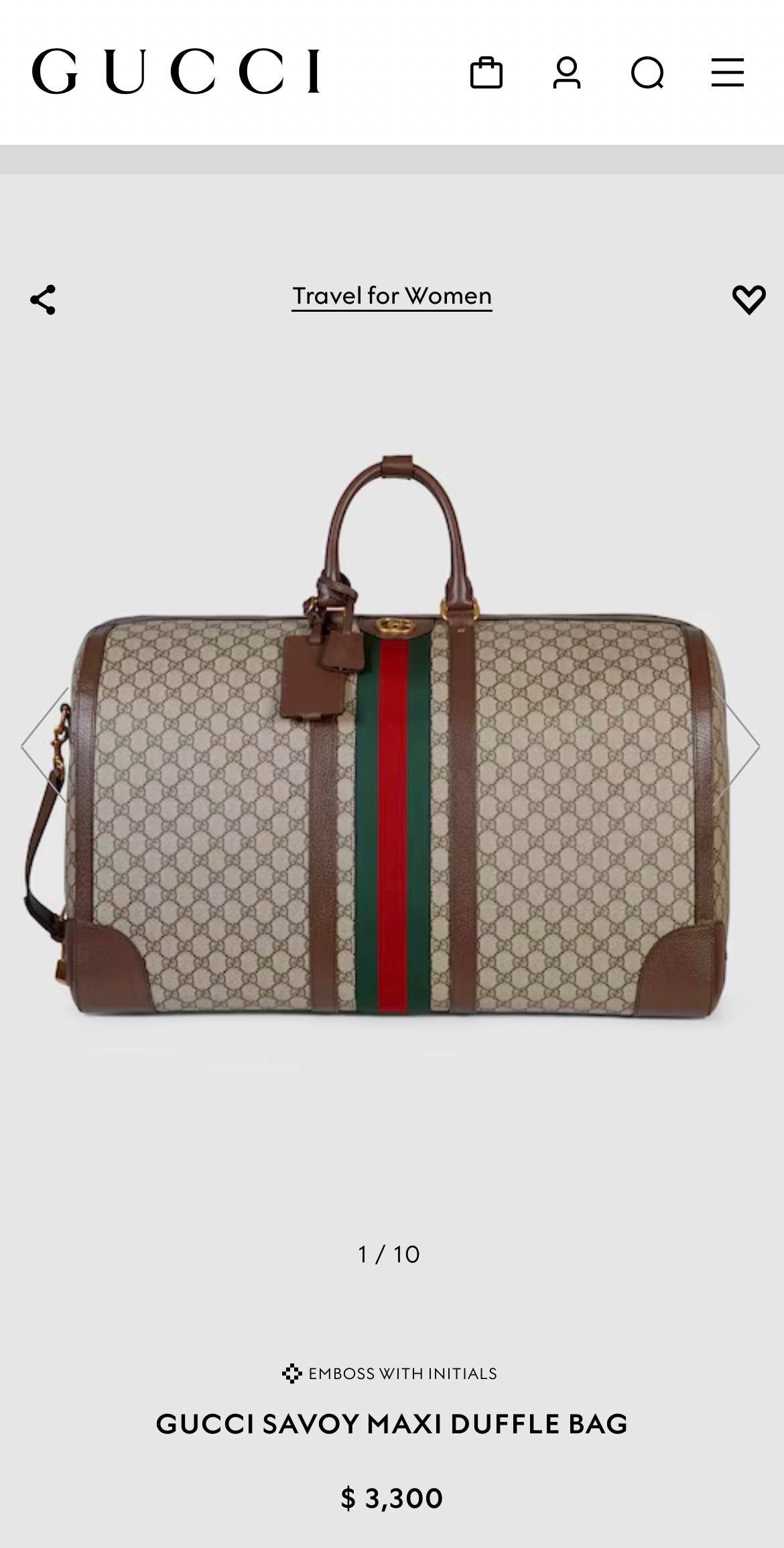GUCCI SAVOY MAXI DUFFLE BAG